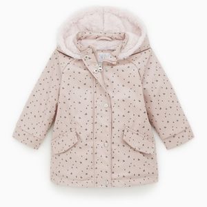 Zara toddler girl faux fur raincoat 2-3T